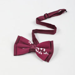 1PC Men's Red Double Layer Necktie Bow Tie for Party Daily