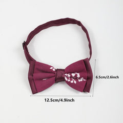 1PC Men's Red Double Layer Necktie Bow Tie for Party Daily