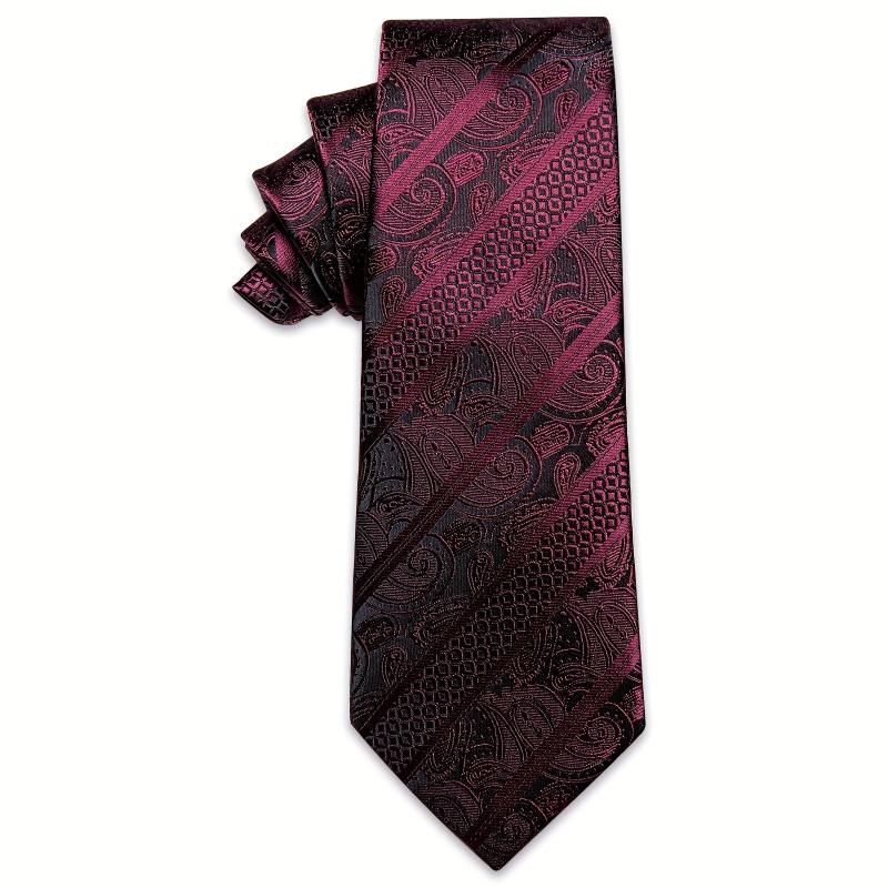 Men's Striped Jacquard Tie Set Necktie Clip Business Wedding