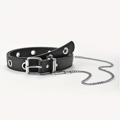 PU Leather Metal Buckle Belt Punk Hip Hop Chain Belt
