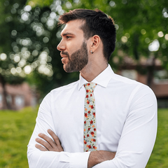 Men's Floral Neck Tie Wedding Groomsmen