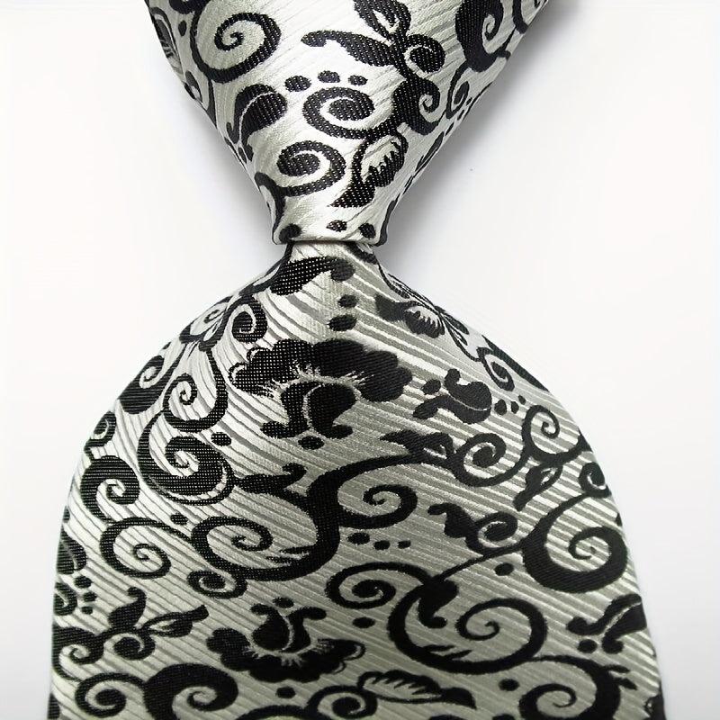 Paisley Tie Men's 8 Necktie Set Golden Beige Jacquard Woven Men's Tie Necktie
