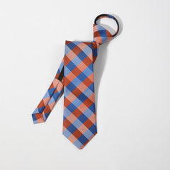 Men's Plaid College Style Drawstring Tie