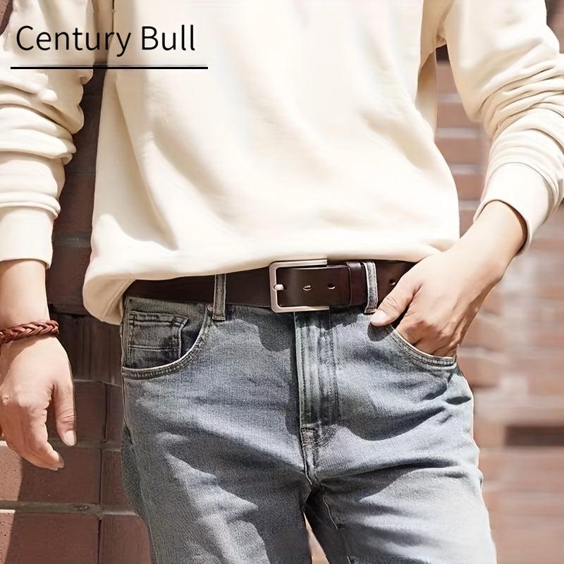Pin Buckle Leather Belt Vintage Casual Middle aged Youth Leather Belt For Men