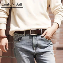 Pin Buckle Leather Belt Vintage Casual Middle aged Youth Leather Belt For Men