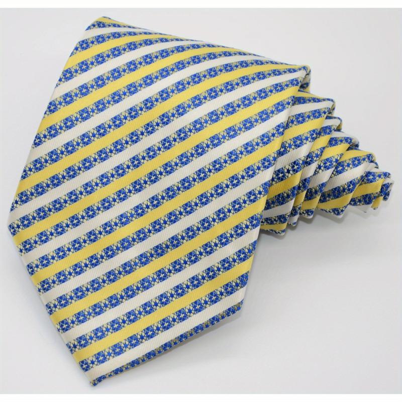 Men's Striped Floral Jacquard Necktie Business Wedding Party Necktie Gift