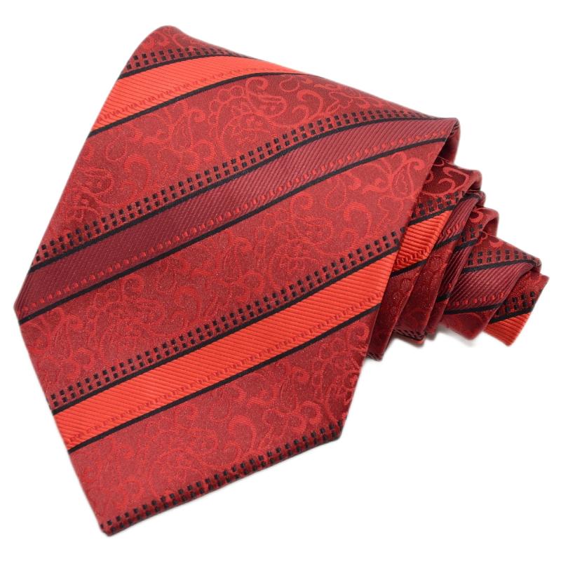 Men's Striped Floral Jacquard Necktie Business Wedding Party Necktie Gift