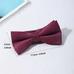 Men's Golden Dot Plaid Bow Tie