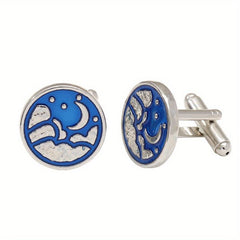Round Map Cufflink For Men Shirt Cufflinks Wedding Suit