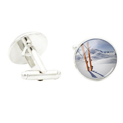 Glass Gem Cufflinks for Men Outdoor Sports Theme Skateboard Skating Cuff Link