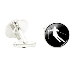 Glass Gem Cufflinks for Men Outdoor Sports Theme Skateboard Skating Cuff Link