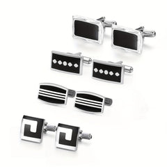 High-End Square Striped Cufflinks for French Shirt