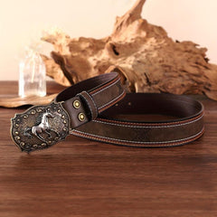 Pony Buckle Western Cowboy Retro Men's Belt