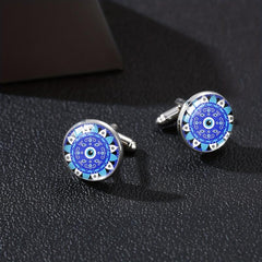 Evil Eye Cufflinks Time Gem Silver French Men's Shirt Accessories