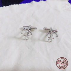 925 Sterling Silver Anchor Cufflinks Men's Suit Accessories