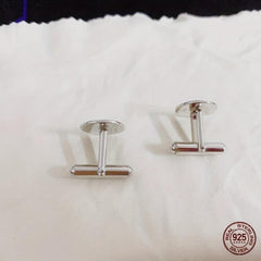 925 Silver Cufflinks High Suit Button Shirt Studs