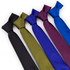 Men's Solid Polyester Tie Business Casual Neckline Collar Tape