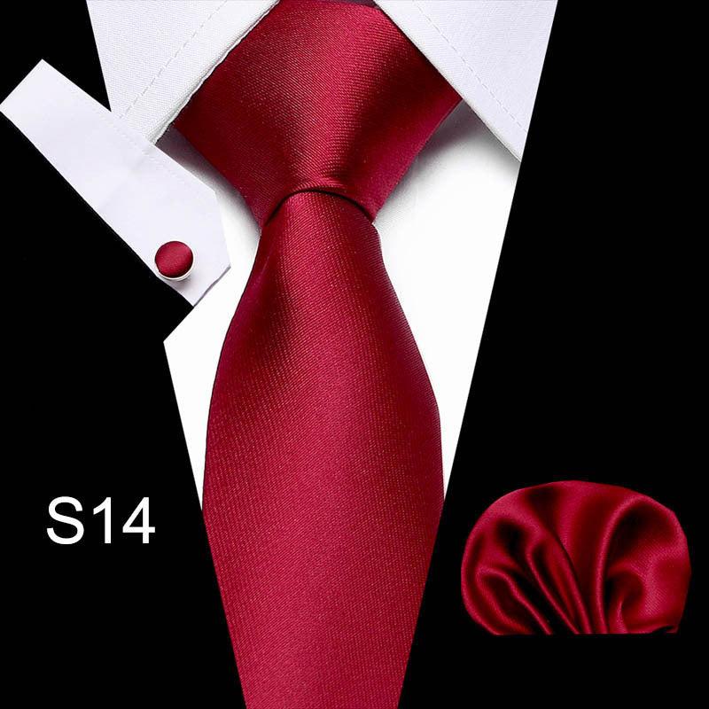 Business Men's Tie Set With Cufflinks Square Scarf