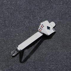 Poker Enamel Tie Clip For Men Groove Clips Business Tie Clips