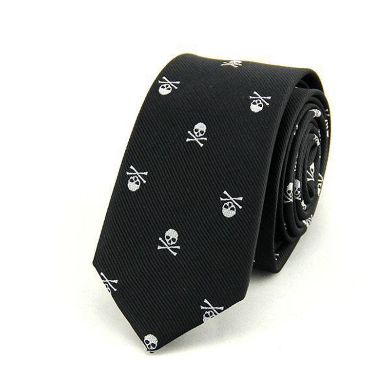 Men's Classic Skull Ties Polyester Printed Necktie