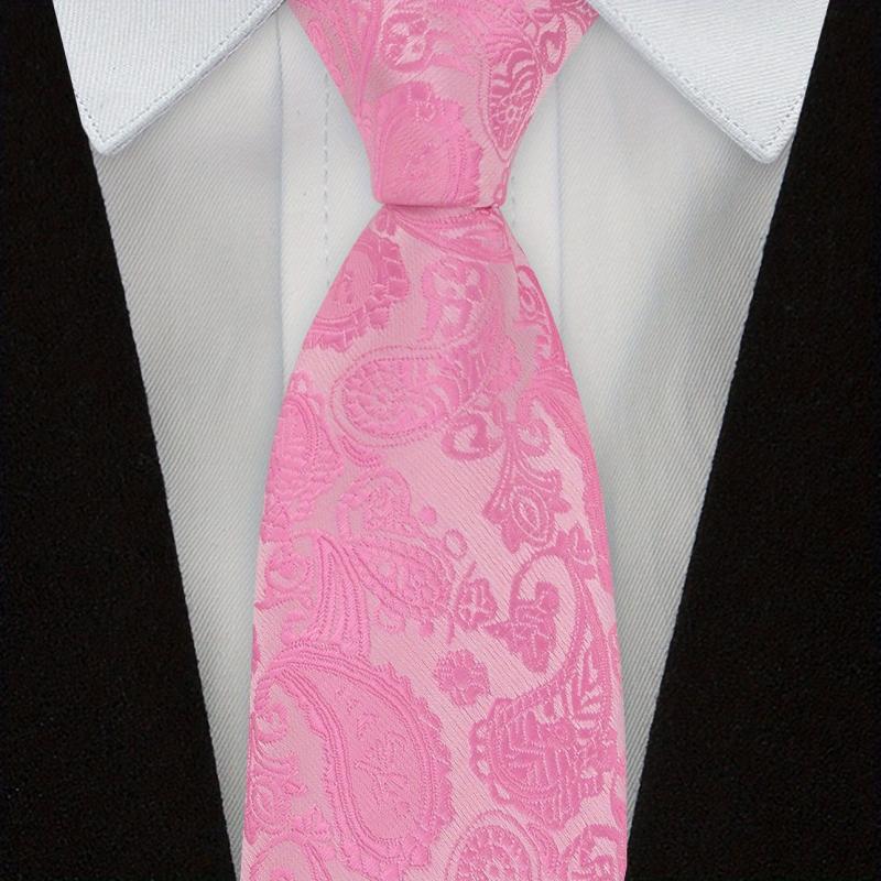Men's Red Paisley Jacquard Woven Necktie For Wedding Business Party