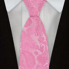 Men's Red Paisley Jacquard Woven Necktie For Wedding Business Party