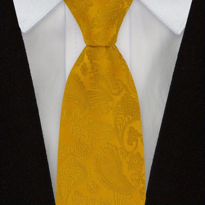 1pc Mens Paisley Ties Solid Tie Handkerchief Floral Men's Necktie Set Wedding