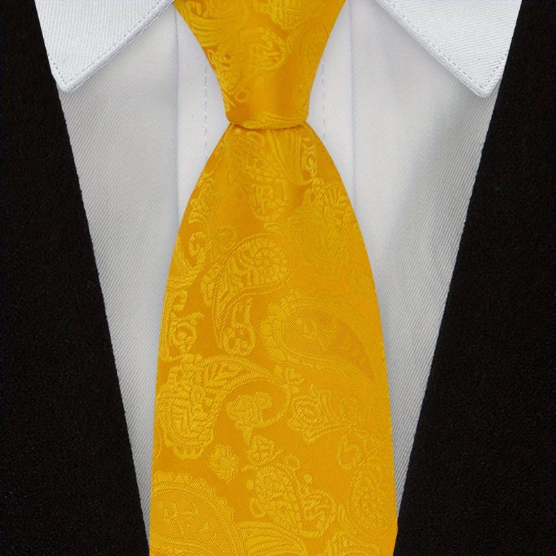 1pc Mens Paisley Ties Solid Tie Handkerchief Floral Men's Necktie Set Wedding