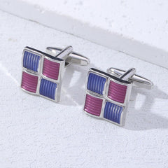 Men's Plaid Cufflinks French Cufflink Shirt Accessories