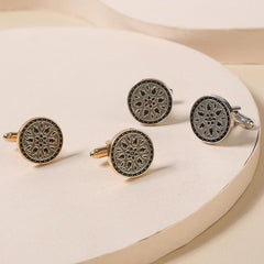 Men's Classic Round Cufflinks - Wedding Business Accessories