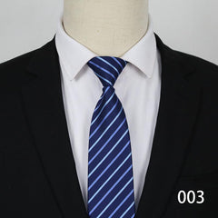 Men's Striped Lazy Necktie Business Dress Zipper Tie