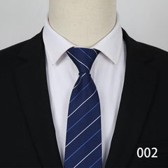 Men's Striped Lazy Necktie Business Dress Zipper Tie