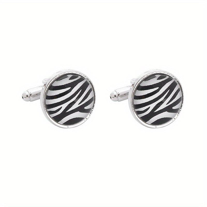 Men's French Cufflinks Tree Of Life World Map Sea Wave Striped Cufflinks