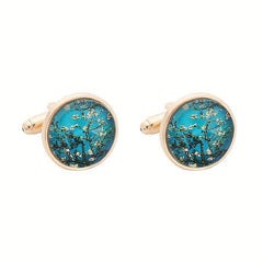 Tree Of Life Round Cufflinks Men's Shirt Metal Buttons Suit