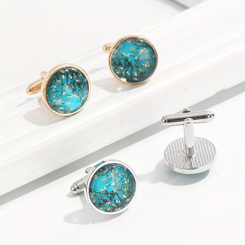 Tree Of Life Round Cufflinks Men's Shirt Metal Buttons Suit