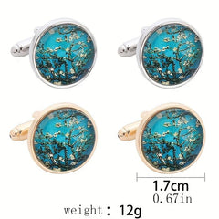 Tree Of Life Round Cufflinks Men's Shirt Metal Buttons Suit