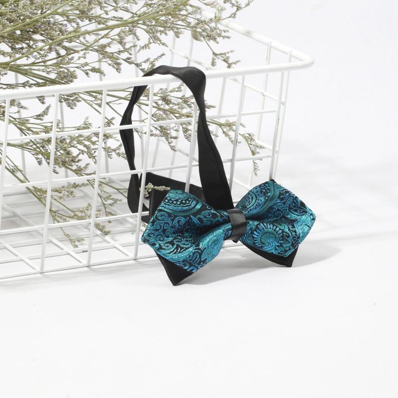 Men's Double Layer Paisley Flower Bow Tie