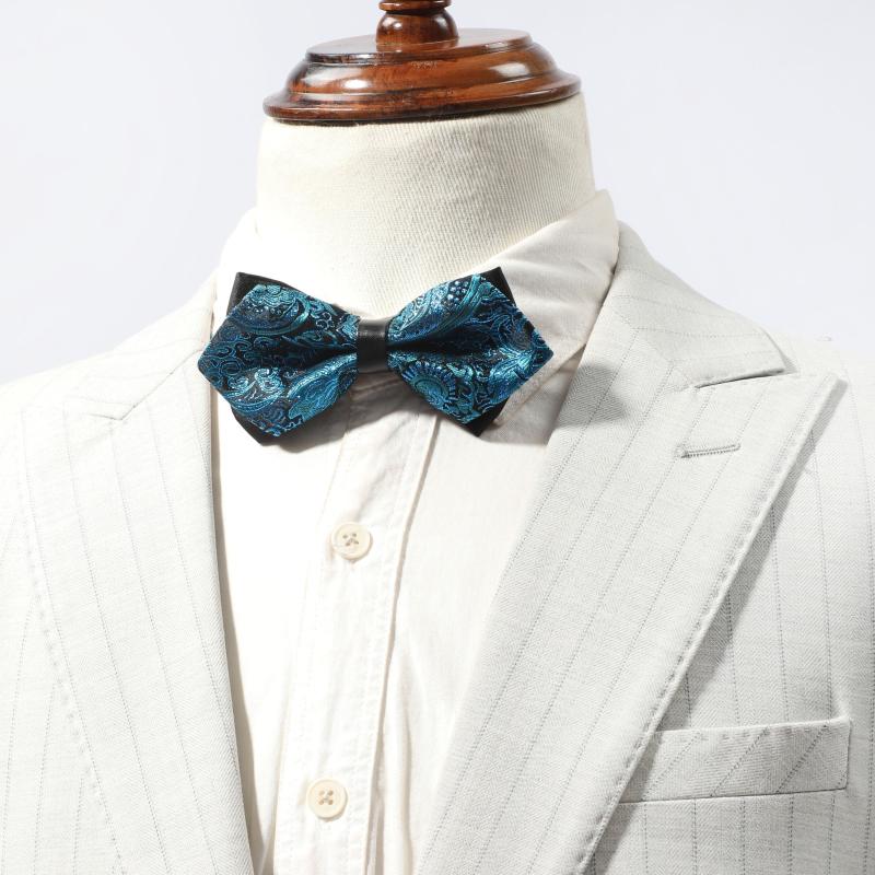Men's Double Layer Paisley Flower Bow Tie