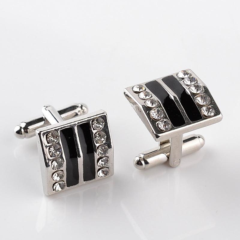 Men's Geometric Rhinestone Cufflinks Wedding Suit Accessories