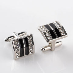 Men's Geometric Rhinestone Cufflinks Wedding Suit Accessories