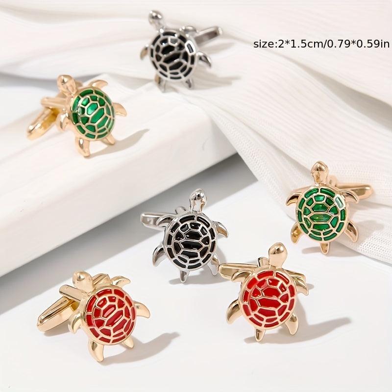 Turtle Colored Paint Cufflinks Business Shirt Cuff Nails