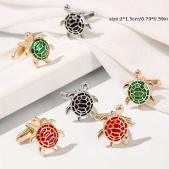 Turtle Colored Paint Cufflinks Business Shirt Cuff Nails