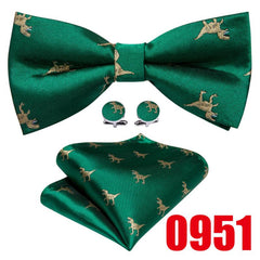 Barry Wang Mens Pre Tied Bow Tie Hanky Cufflinks Set