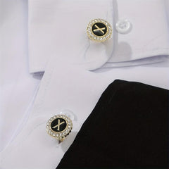 Alloy Button Cufflinks Rhinestone Wedding Suit Accessories