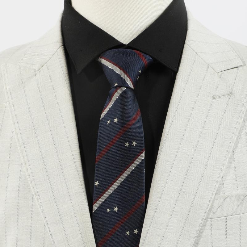 Men's Business Neckties Striped Small Star Print Tie Daily Accessories