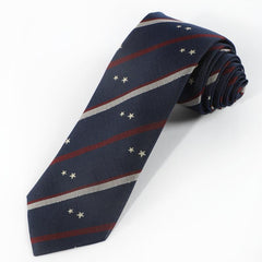 Men's Business Neckties Striped Small Star Print Tie Daily Accessories