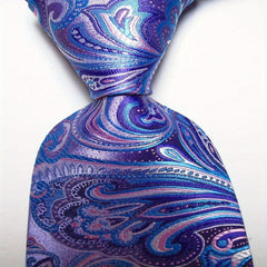 Red Purple Paisley Tie Floral Necktie Business Outfit 54in
