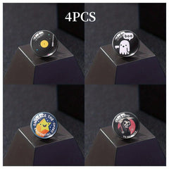Set of 4 Button Brooches Collar Badges