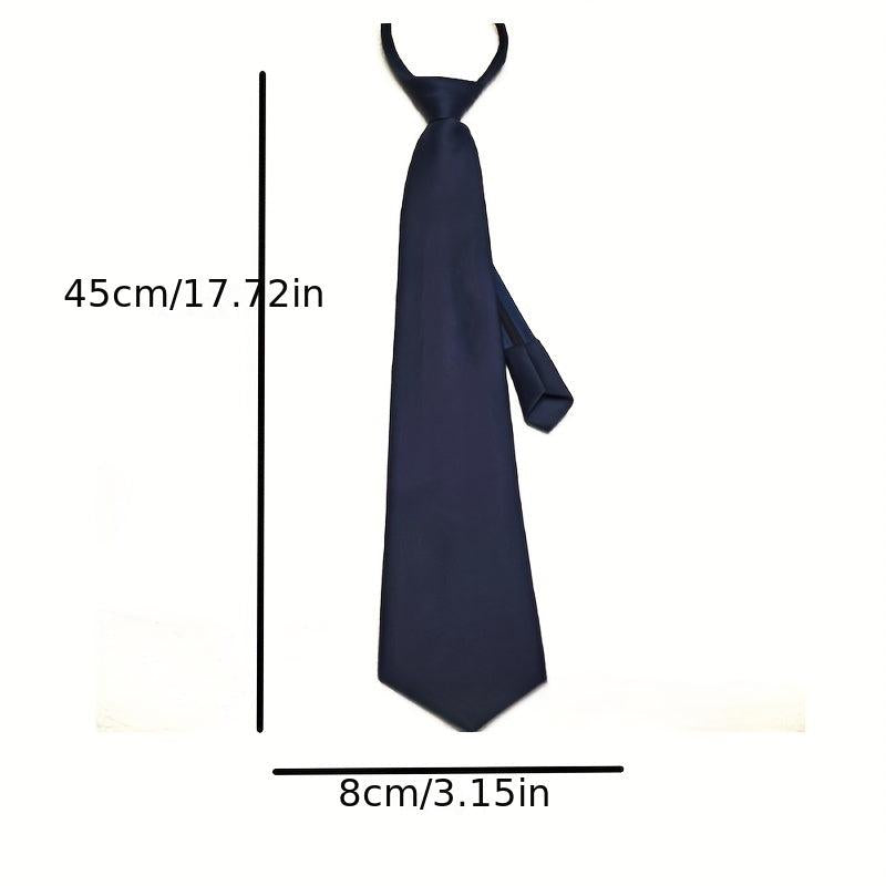 Men's Pre Tie Solid Zipper Necktie for Wedding Party