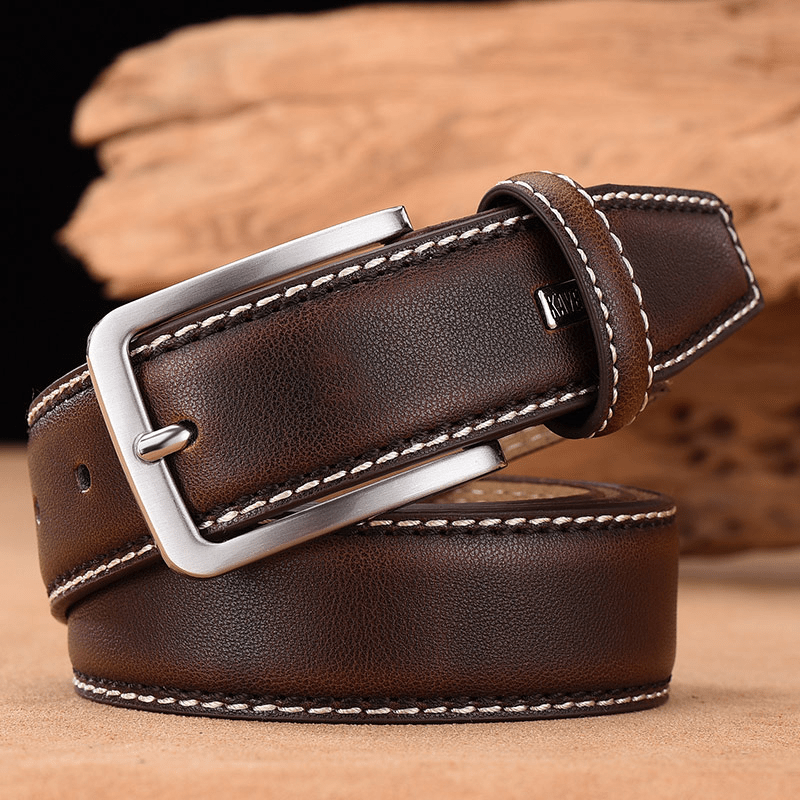 Men Leather Retro Waist Belt For Jeans Adjustable Waistband